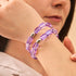 Cosmic Purple | .925 Sterling Silver | Galaxy Glass Pebble Bracelet